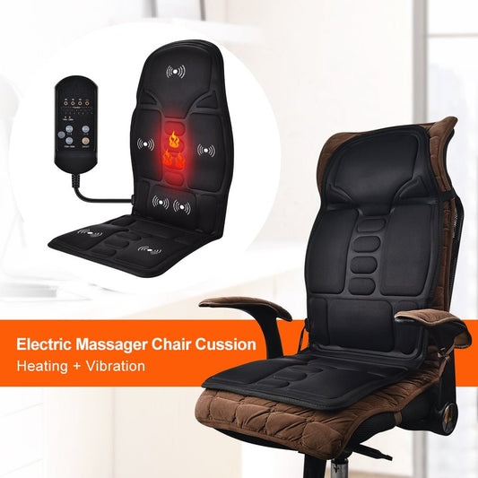 Massage Chair Cushion Vibration Soft Full Body Back Neck Massage Pad Portable Mat Home Office Car Use Relaxation - SHOPPING YARD